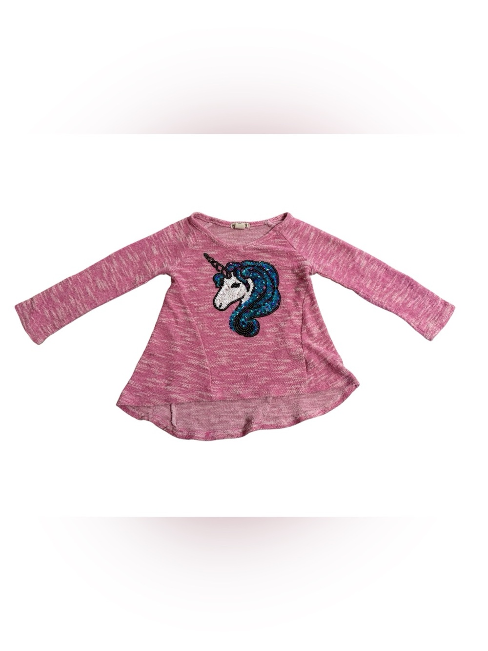 One Step Up Unicorn Sequins Metallic Thread Long Sleeve Girls Size M 5/6